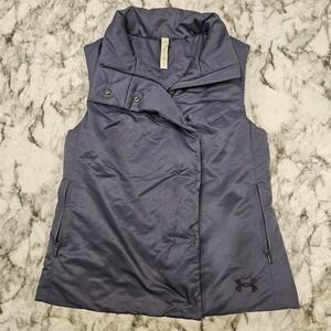 Under Armour ColdGear Quilted Snap Front Vest Women SM Blue purple Puffer Jacket
